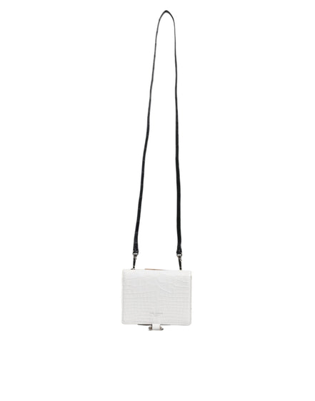 Dolce & Gabbana White Blue Leather Bifold Crossbody Sling Wallet
