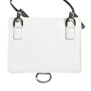Dolce & Gabbana White Blue Leather Bifold Crossbody Sling Wallet