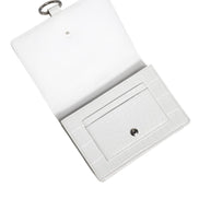 Dolce & Gabbana White Blue Leather Bifold Crossbody Sling Wallet