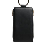 Dolce & Gabbana Black Leather Logo Plaque Neck Strap Card Coin Wallet