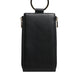 Dolce & Gabbana Black Leather Logo Plaque Neck Strap Card Coin Wallet