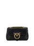 PINKO Black Calf Leather Bos Taurus Shoulder Bag
