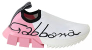 Dolce & Gabbana Ροζ Λευκό Λογότυπο Αθλητικά Παπούτσια Sorrento