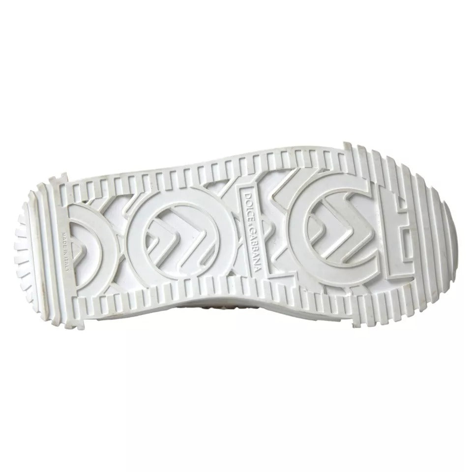 Dolce & Gabbana Λευκά Sneakers NS1 από Καμβά και Δέρμα με Διακοσμητικές Λεπτομέρειες