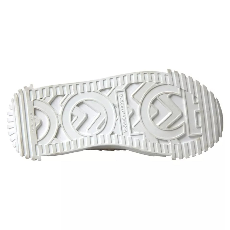 Dolce & Gabbana Λευκά Sneakers NS1 από Καμβά και Δέρμα με Διακοσμητικές Λεπτομέρειες
