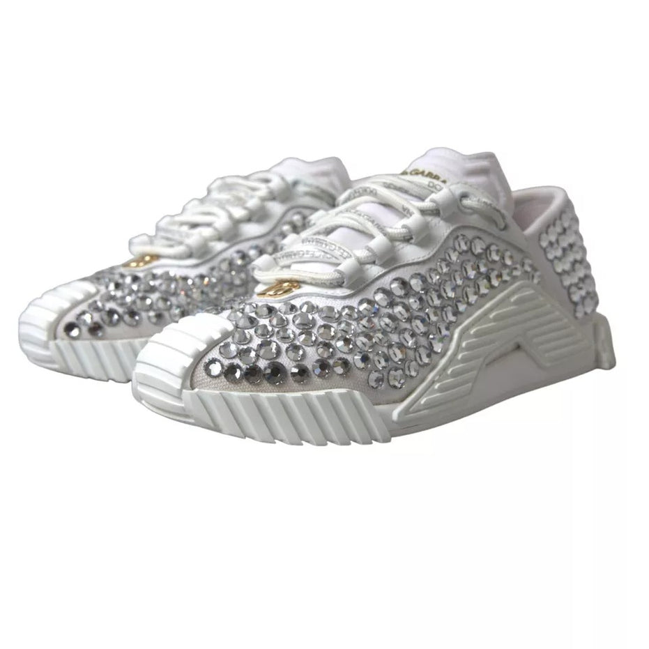 Dolce & Gabbana Λευκά Sneakers NS1 από Καμβά και Δέρμα με Διακοσμητικές Λεπτομέρειες