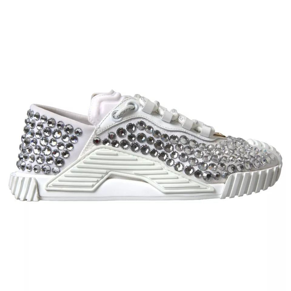 Dolce & Gabbana Λευκά Sneakers NS1 από Καμβά και Δέρμα με Διακοσμητικές Λεπτομέρειες