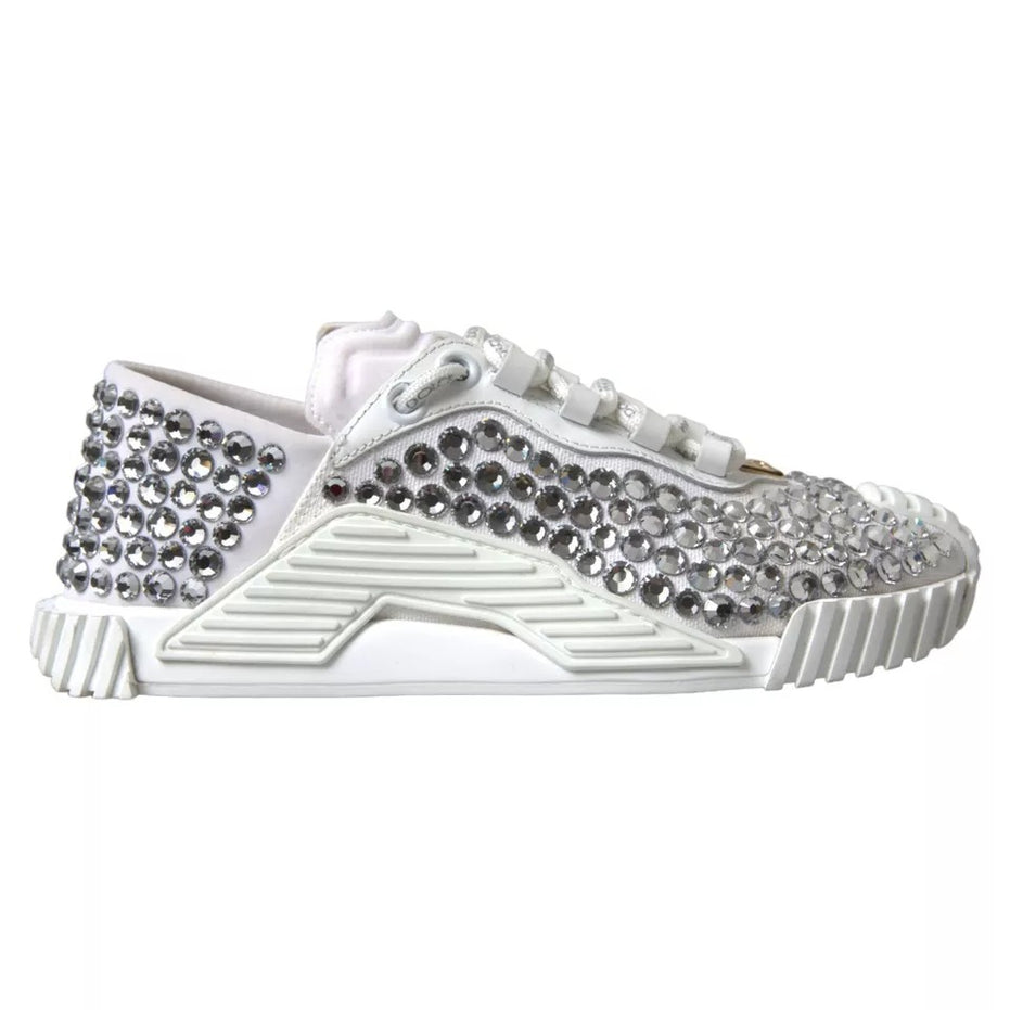 Dolce & Gabbana Λευκά Sneakers NS1 από Καμβά και Δέρμα με Διακοσμητικές Λεπτομέρειες