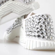 Dolce & Gabbana White NS1 Canvas Leather Embellished Sneakers Shoes