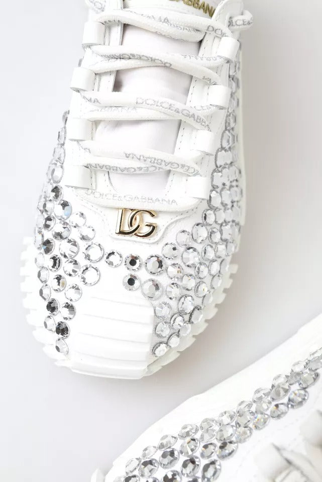 Dolce & Gabbana Λευκά Sneakers NS1 από Καμβά και Δέρμα με Διακοσμητικές Λεπτομέρειες