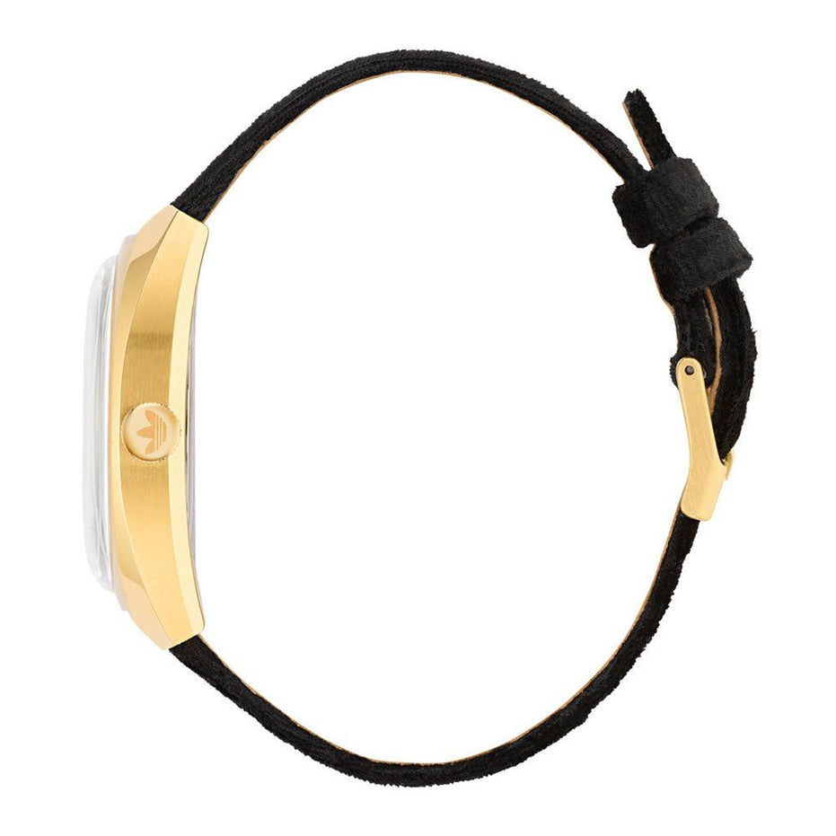 Adidas Black Leather Dress Watch