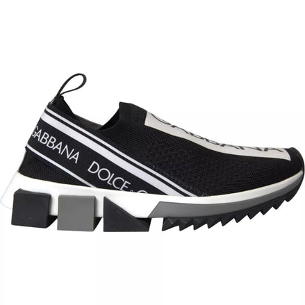 Dolce & Gabbana Μαύρα Λευκά Slip On Sorrento Αθλητικά Παπούτσια