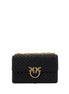 PINKO Black Calf Leather Bos Taurus Shoulder Bag