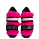 Dolce & Gabbana Black Pink Fur Embellished Sneakers Shoes