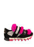 Dolce & Gabbana Black Pink Fur Embellished Sneakers Shoes
