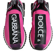 Dolce & Gabbana Fuchsia White Slip On Sorrento Sneakers Shoes