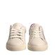 Dolce & Gabbana White Suede Leather Low Top Sneakers Shoes
