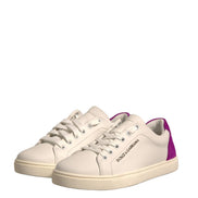 Dolce & Gabbana White Suede Leather Low Top Sneakers Shoes