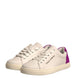 Dolce & Gabbana White Suede Leather Low Top Sneakers Shoes