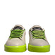 Dolce & Gabbana White Yellow Portofino Leather Sneakers Shoes