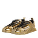 Dolce & Gabbana Χρυσά NS1 Sneakers με κορδόνια από ελαστική δαντέλα
