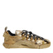 Dolce & Gabbana Χρυσά NS1 Sneakers με κορδόνια από ελαστική δαντέλα