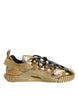 Dolce & Gabbana Χρυσά NS1 Sneakers με κορδόνια από ελαστική δαντέλα