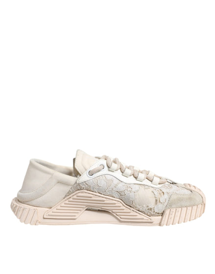 Dolce & Gabbana Λευκά Δαντελένια Αθλητικά Παπούτσια NS1 Low Top