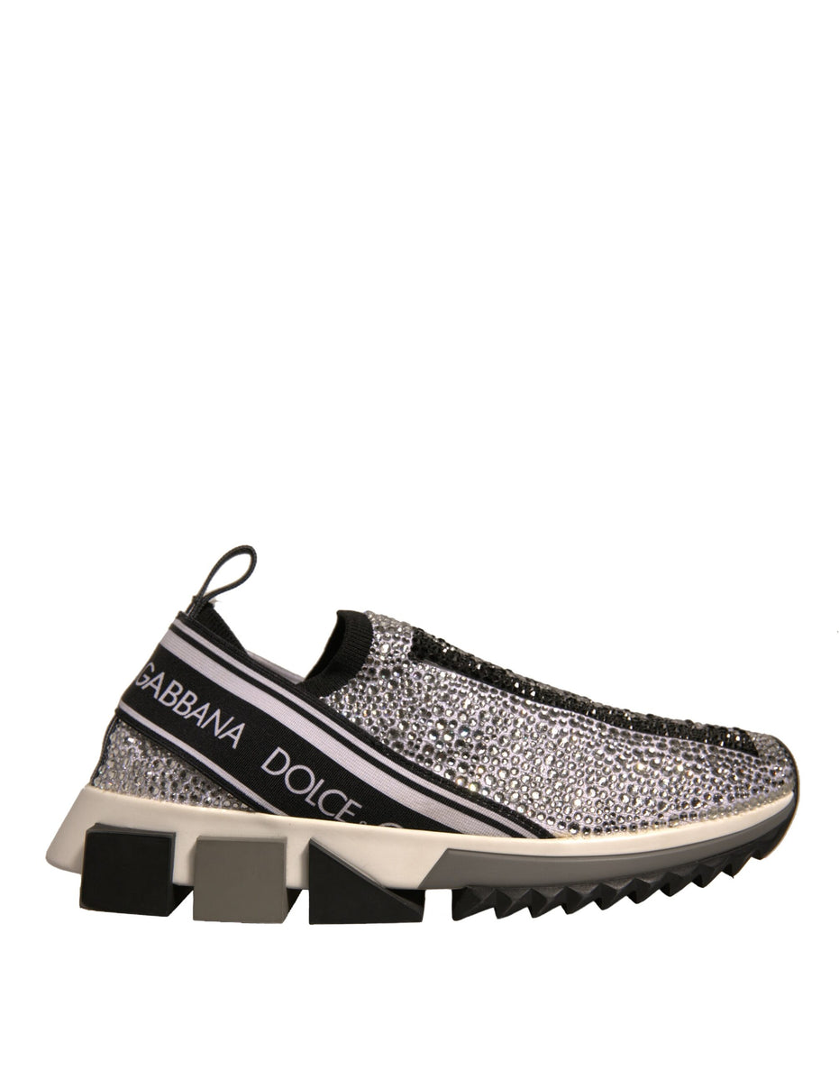 Dolce & Gabbana Ασημένια Σαγιονάρες από στρας Sorrento
