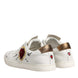 Dolce & Gabbana Λευκά Δερμάτινα Sneakers Παπούτσια με Καρδιές