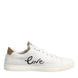 Dolce & Gabbana Λευκά Δερμάτινα Sneakers Παπούτσια με Καρδιές