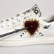 Dolce & Gabbana Λευκά Δερμάτινα Sneakers Παπούτσια με Καρδιές