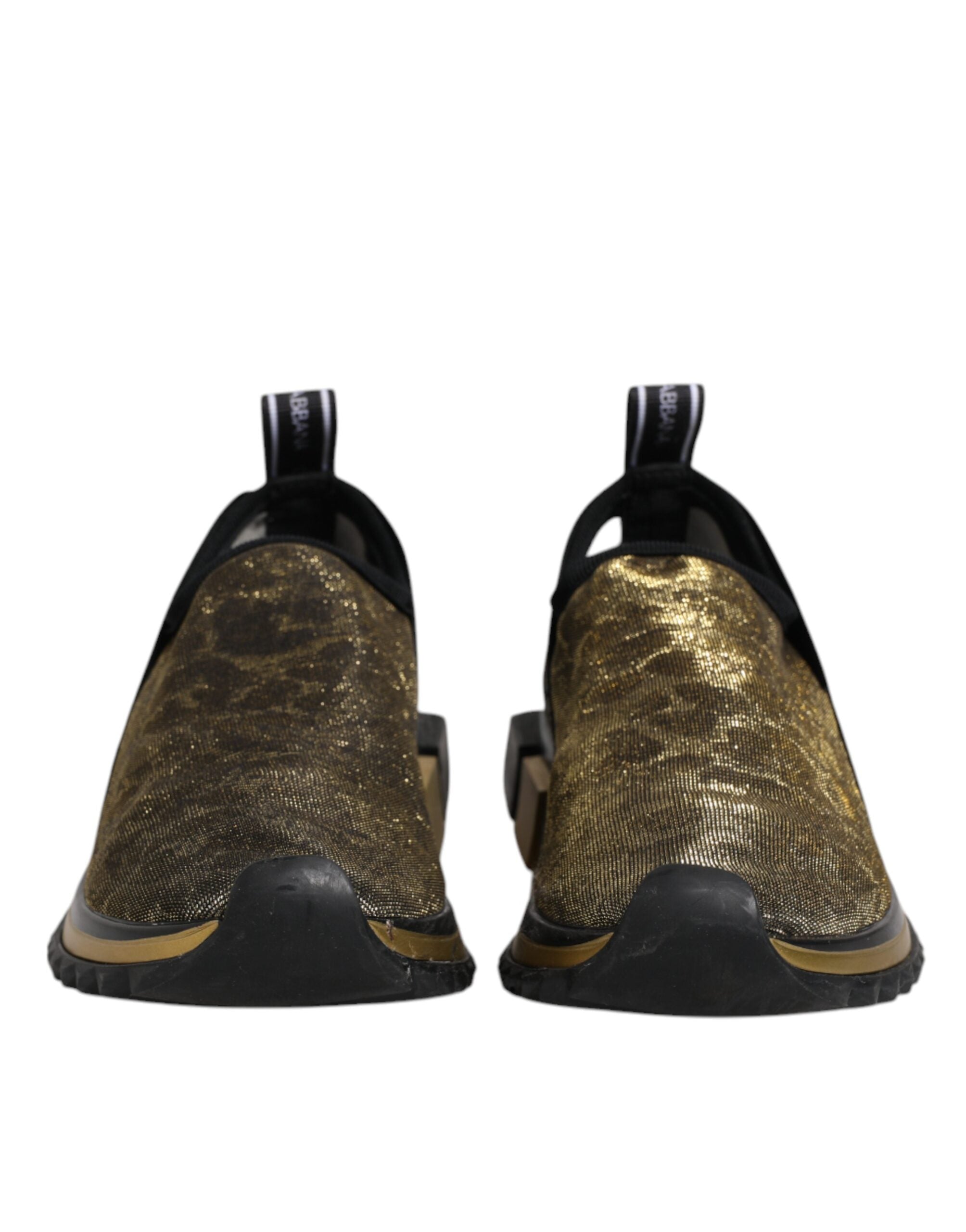 Dolce & Gabbana Χρυσά Glitter Leopard Sneakers Sorrento Παπούτσια