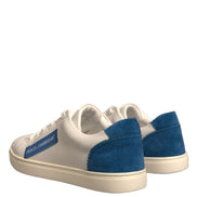 Dolce & Gabbana White Suede Leather Low Top Sneakers Shoes