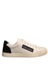 Dolce & Gabbana White Suede Leather Low Top Sneakers Shoes