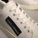Dolce & Gabbana White Suede Leather Low Top Sneakers Shoes