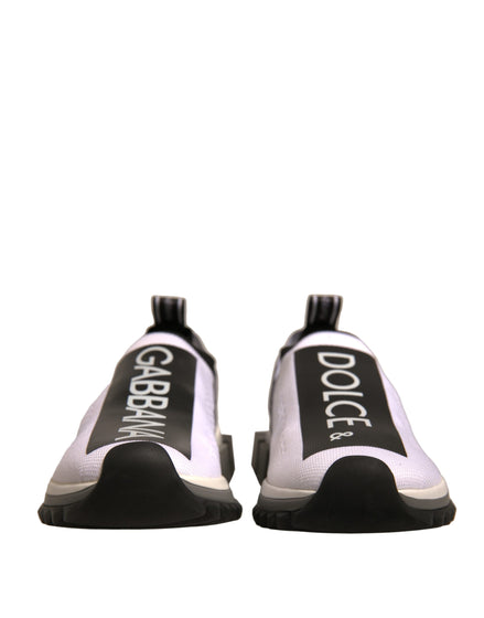 Dolce & Gabbana Άσπρα Μαύρα Slip On Παπούτσια Sorrento Sneakers