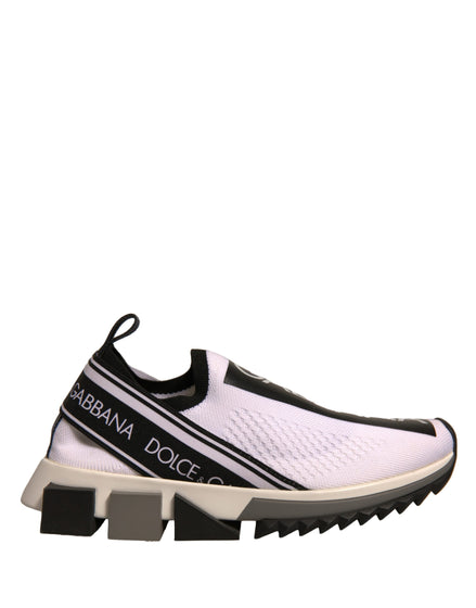 Dolce & Gabbana Άσπρα Μαύρα Slip On Παπούτσια Sorrento Sneakers
