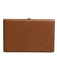 Dolce & Gabbana Brown Leather Clutch Evening Crossbody Bag