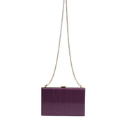 Dolce & Gabbana Purple Leather Clutch Evening Crossbody Bag