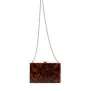 Dolce & Gabbana Brown Leather Clutch Evening Crossbody Bag