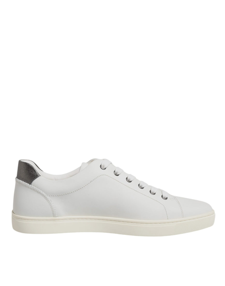 Dolce & Gabbana Λευκά Δερμάτινα Sneakers Παπούτσια με Καρδιές