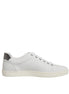 Dolce & Gabbana Λευκά Δερμάτινα Sneakers Παπούτσια με Καρδιές
