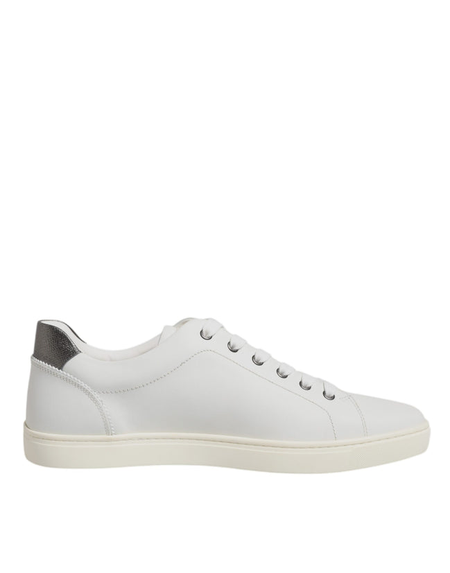 Dolce & Gabbana Λευκά Δερμάτινα Sneakers Παπούτσια με Καρδιές