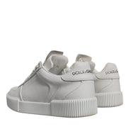 Dolce & Gabbana White Miami Leather Low Top Sneakers Shoes