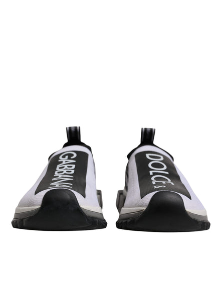 Dolce & Gabbana Άσπρα Μαύρα Slip On Παπούτσια Sorrento Sneakers