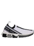 Dolce & Gabbana White Black Slip On Sorrento Sneakers Shoes