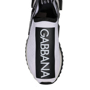 Dolce & Gabbana White Black Slip On Sorrento Sneakers Shoes