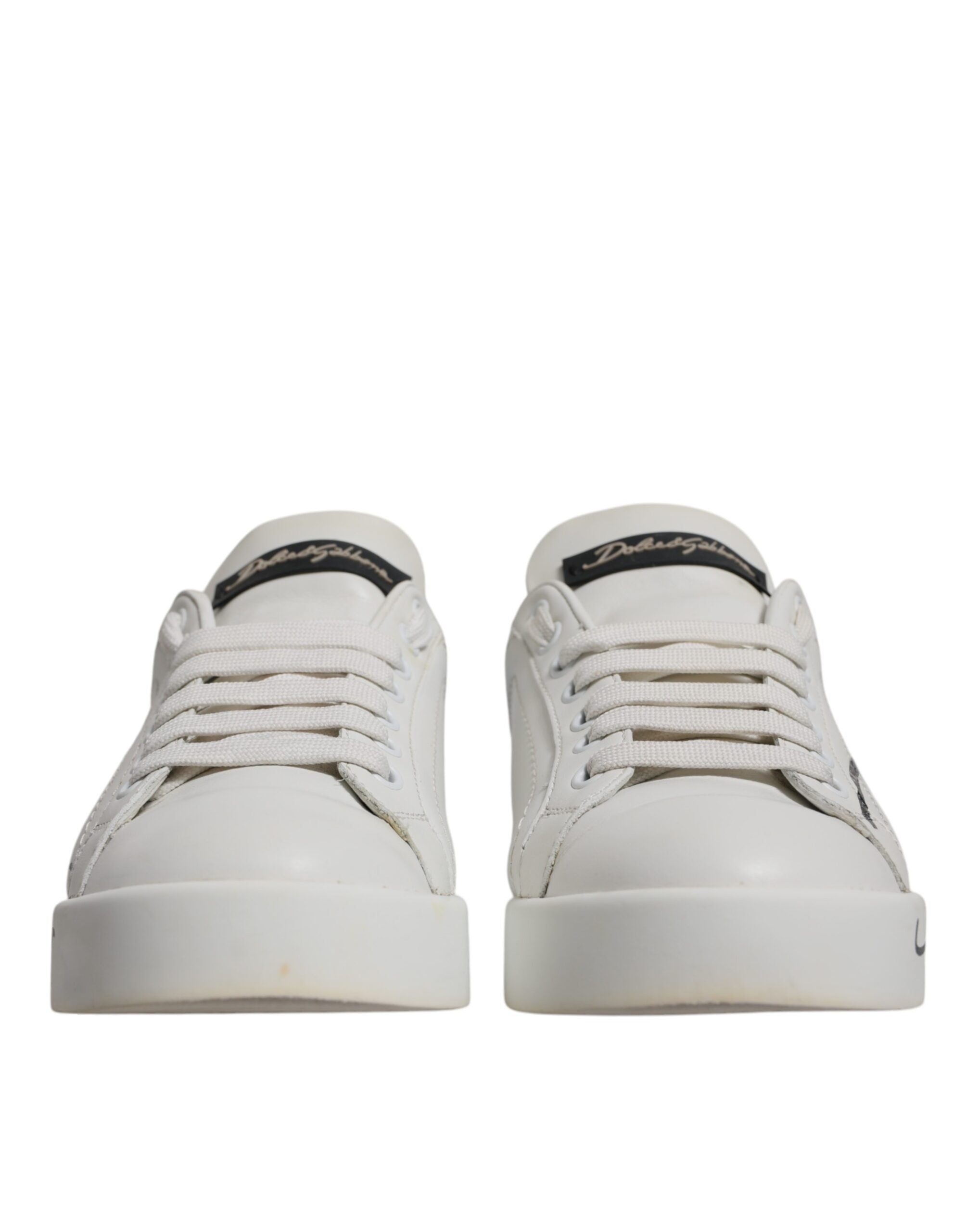 Dolce & Gabbana Λευκά Μπλε Λογότυπο Portofino Αθλητικά Παπούτσια