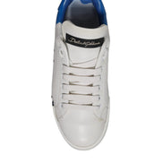 Dolce & Gabbana White Blue Logo Portofino Sneakers Shoes